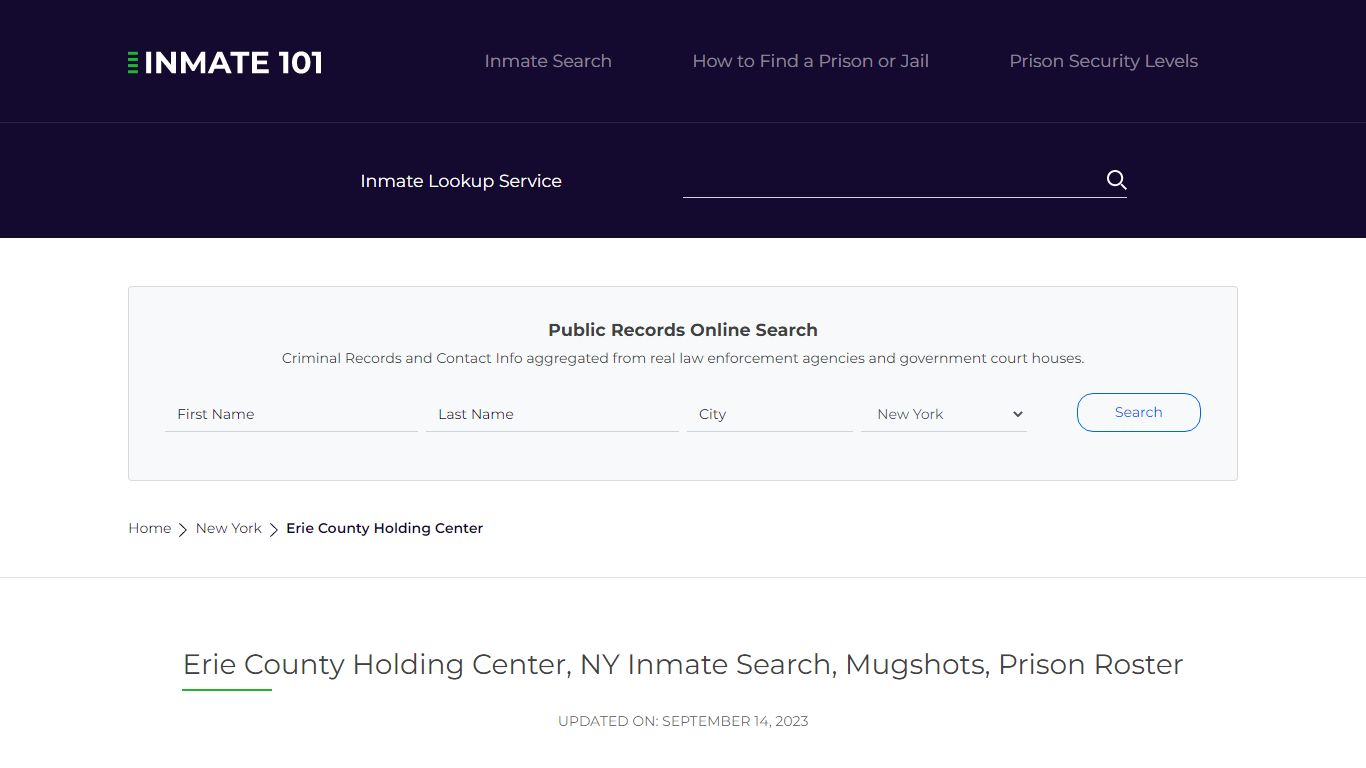 Erie County Holding Center, NY Inmate Search, Mugshots, Prison Roster ...
